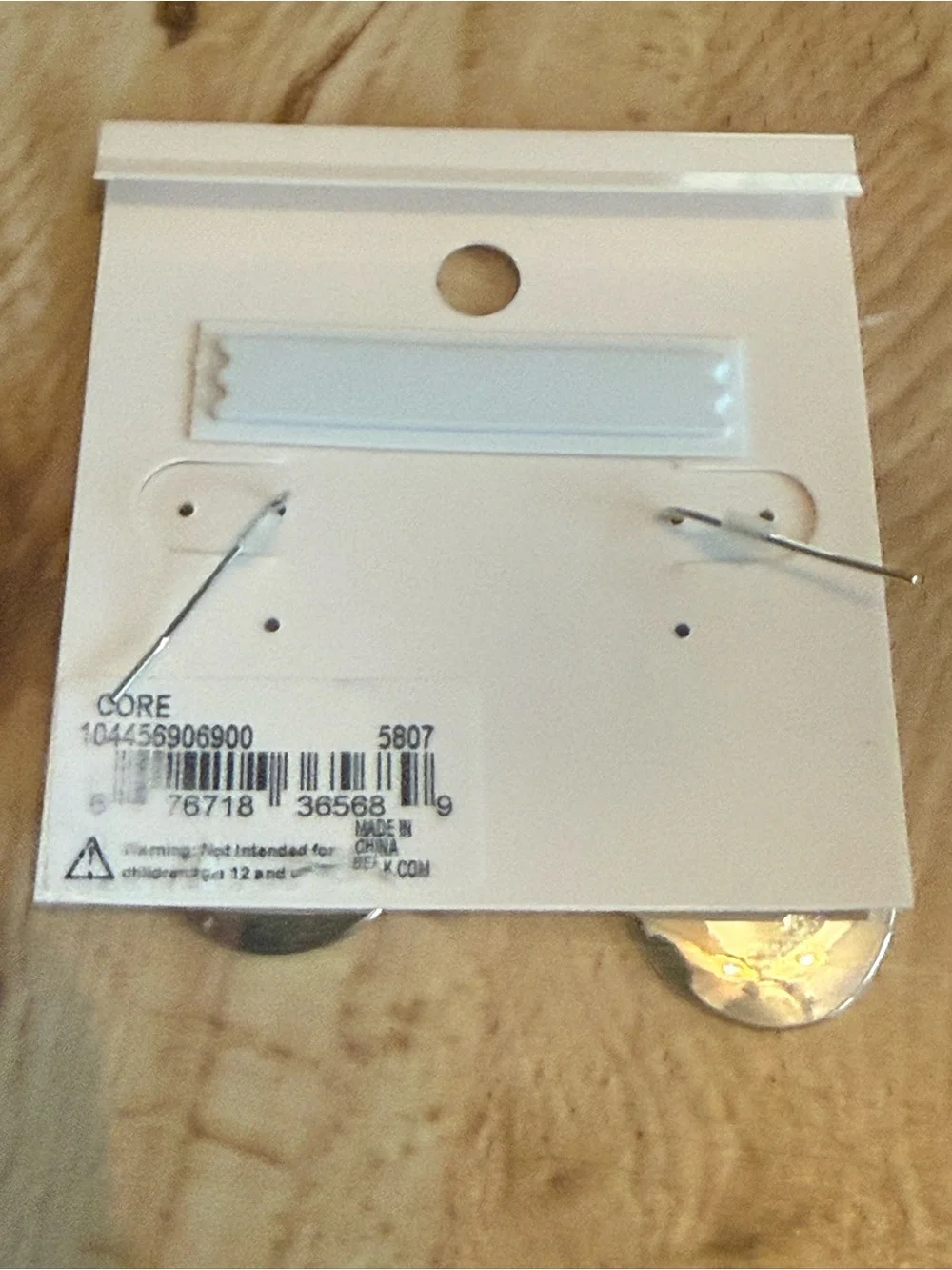 NWT. New Directions. Silver Disk Dangle Earring.